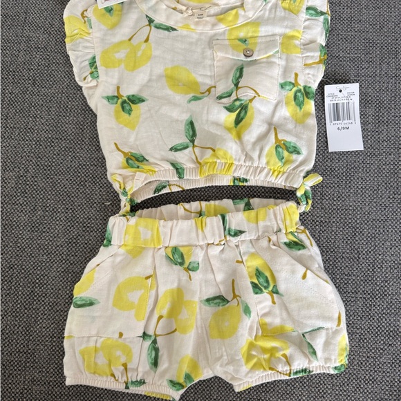 Jessica Simpson Baby- Lemon Print Baby Outfit 6-9 months - Picture 1 of 3